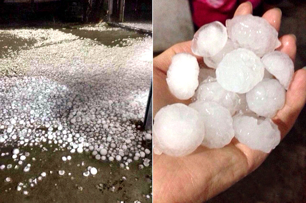 浙江臺州遭遇特大冰雹-如大雪鋪滿地面2