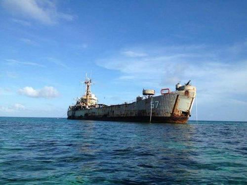 資料圖：菲律賓非法坐灘仁愛(ài)礁軍艦