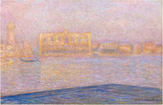 克勞德·莫奈（Claude Monet），《從圣喬治·馬焦雷島觀總統(tǒng)府》(Le Palais Ducal vu de Saint-Georges Majeur)，1908 圖片：Courtesy Sotheby's