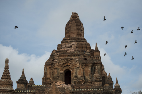 受損的Tayoke Pyay神廟。圖片：YE AUNG THU AFP Getty Images