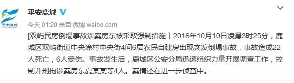 溫州民房倒塌事故涉案房東等四人被控制并刑拘