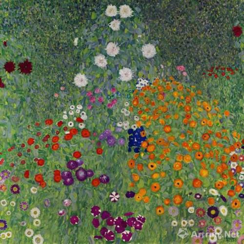 古斯塔夫-克林姆（Gustav Klimt） 《花草農(nóng)園》 1907年作 油彩畫布，110x110cm 估價(jià)待詢 [此作展至2月15日]