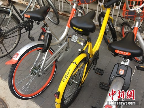 資料圖。某輛共享單車號(hào)碼被損。<a target='_blank' href='http://www.chinanews.com/' >中新網(wǎng)</a> 吳濤 攝