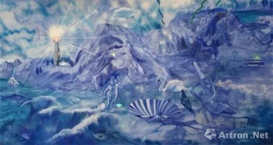 于瀛 | 晚安藍(lán)布面油畫(huà) | 380×200cm | 2016年 