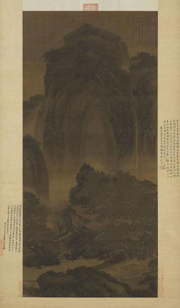 （傳）宋 范寬 行旅圖 軸 155.3x74.4cm，疑為清代王翚仿本