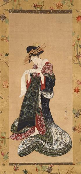 《藝妓讀信》，喜多川歌麿（1753?1806），紙本設(shè)色，約1805?6年