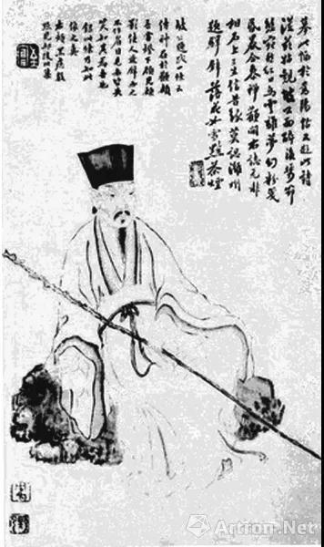 翁方綱摹臨《東坡先生小像》，現(xiàn)藏臺(tái)灣“國(guó)立中央圖書(shū)館”