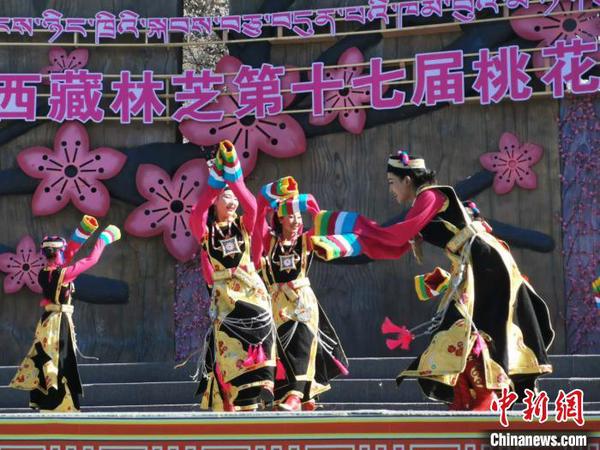 圖為林芝桃花節(jié)開(kāi)幕場(chǎng)景，2019年3月29日，林芝第十七屆桃花旅游文化節(jié)在巴宜區(qū)開(kāi)幕(資料圖)?！垈?攝