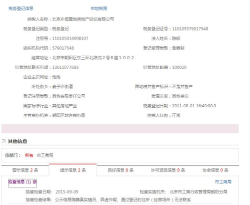 圖為“永恒置地”在北京市企業(yè)信用信息網(wǎng)公示信息的截圖。